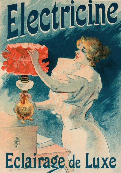 Electricine  by Lucien Lefevre - Hand-Painted Oil Painting Reproduction
