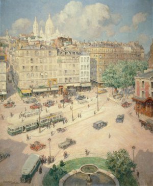 La place Pigalle by Lucien Lievre Oil Painting