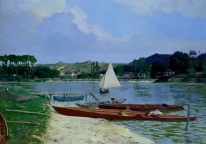 Canotiers Sur La Seine by Lucien Marchais Oil Painting