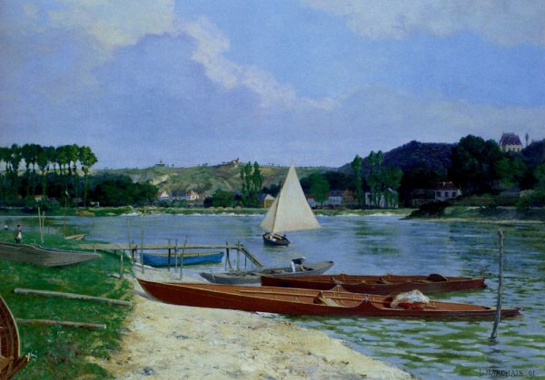 Canotiers Sur La Seine by Lucien Marchais - Hand-Painted Oil Painting Reproduction