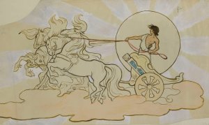 Joel Sur Son Char ; Tableau De La Piece Le Reve De Joel by Lucien Marie Francois Metivet Oil Painting