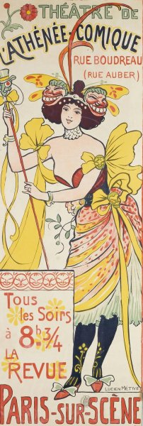 Main Product Photo of Theatre De L'athenee Comique Rue Boudreau  Painting by Lucien Marie Francois Metivet