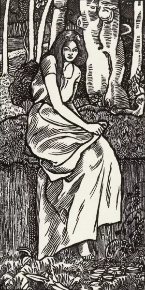 Vrouw in een bos Oil painting by Lucien Pissarro