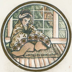 Zittende Japanse vrouw by Lucien Pissarro Oil Painting