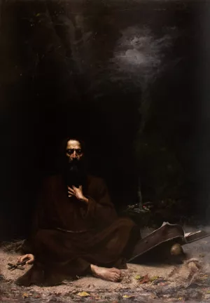 Temptation of St Anthony by Lucjan Wedrychowski Oil Painting