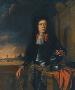 A Portrait of Jan Van Broeckhuizen by Ludolf Backhuysen (Follower) Oil Painting