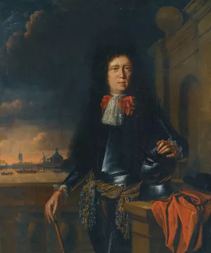 A Portrait of Jan Van Broeckhuizen by Ludolf Backhuysen (Follower) Oil Painting