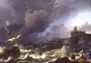 The Storm by Ludolf Backhuysen (Follower) Oil Painting