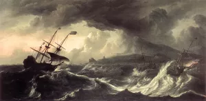 Ships Running Aground in a Storm Oil painting by Ludolf Backhuysen
