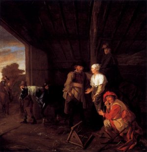 Paying the Hostess by Ludolf De Jongh Oil Painting