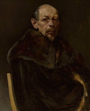 Portrait of an old man by Ludomir Benedyktowicz Oil Painting