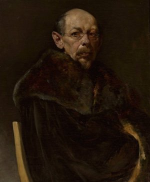 Portrait of an old man by Ludomir Benedyktowicz Oil Painting
