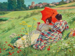 a La Campagne by Ludovic Alleaume Oil Painting