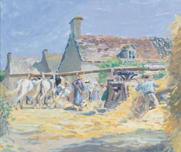 Main Product Photo of La Fauche Des Foins a Montfoucault  Painting by Ludovic Piette-Montfoucault
