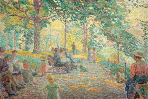 L'Apres-midi au parc Montsouris by Ludovic Vallee Oil Painting