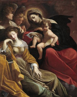 The Dream of Saint Catherine of Alexandria by Ludovico Carracci Oil Painting