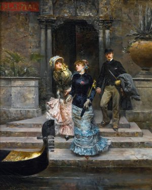 The Departure, Venice by Ludovico Marchetti Oil Painting