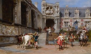 The knight of the lily by Ludovico Marchetti Oil Painting