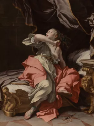 The Death of Lucretia by Ludovico Mazzanti Oil Painting