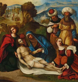 The Lamentation Oil painting by Ludovico Mazzolino