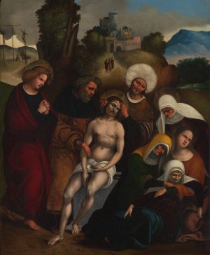 The Lamentation by Ludovico Mazzolino Oil Painting
