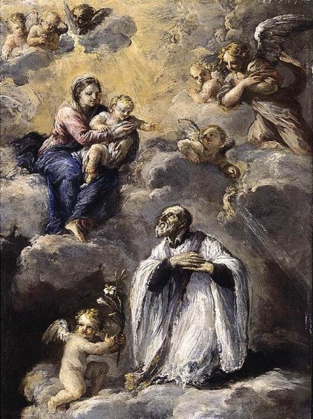 The Vision of St Filippo Neri by Ludovico Stern - Hand-Painted Oil Painting Reproduction