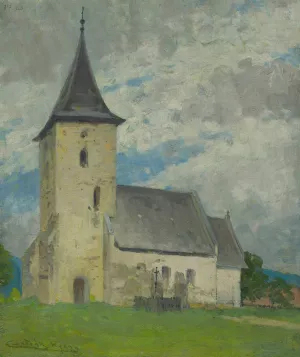 Church in Kysak by Ludovit Cordak Oil Painting