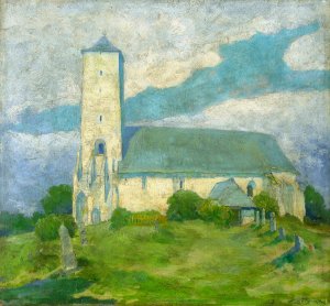 Church in Svinica by Ludovit Cordak Oil Painting