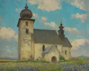 Gothic church in zehra by Ludovit Cordak Oil Painting