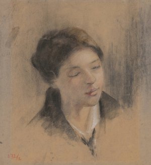 Head of a Girl by Ludovit Cordak Oil Painting