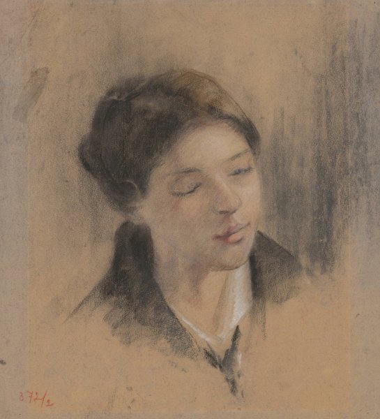 Head of a Girl  by Ludovit Cordak - Hand-Painted Oil Painting Reproduction