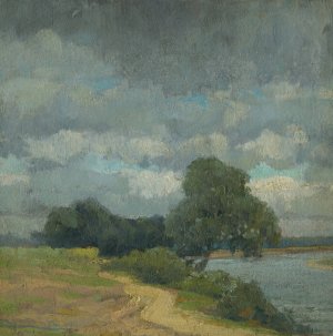 Krajina s Hornadom by Ludovit Cordak Oil Painting