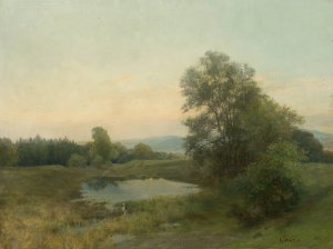 Landscape with a swamp by Ludovit Cordak Oil Painting