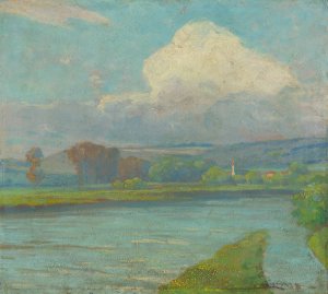 Landscape with river by Ludovit Cordak Oil Painting
