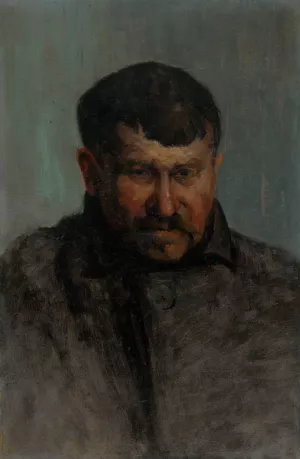 Male head study by Ludovit Cordak Oil Painting