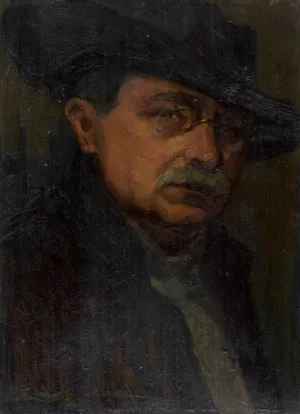 Man with glasses by Ludovit Cordak Oil Painting