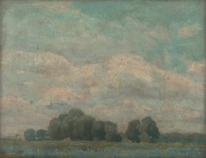 Meadow with bushy trees by Ludovit Cordak Oil Painting
