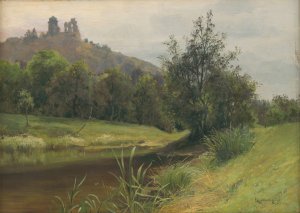 Mocarina pod Slaneckym hradom by Ludovit Cordak Oil Painting