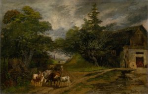 Returning from Pasture by Ludovit Cordak Oil Painting