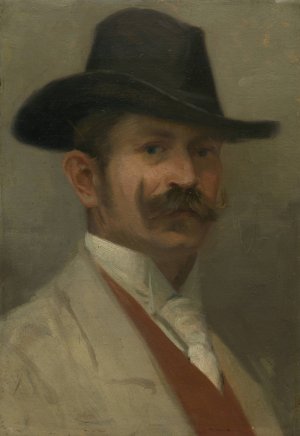 Self portrait by Ludovit Cordak Oil Painting