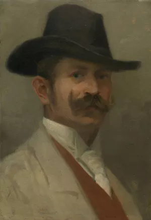 Self portrait by Ludovit Cordak Oil Painting