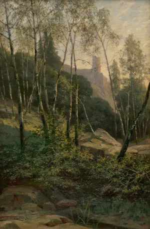 Slanec Castle by Ludovit Cordak Oil Painting
