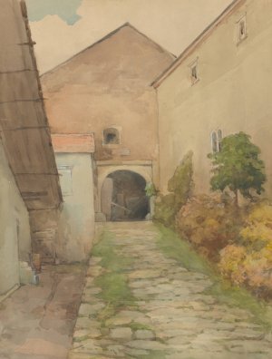 Stary dvor by Ludovit Cordak Oil Painting