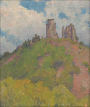 The Ruins of Slane Castle by Ludovit Cordak Oil Painting