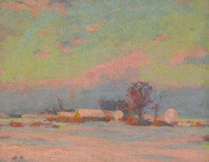 Winter evening by Ludovit Cordak Oil Painting