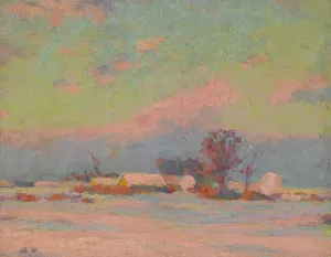 Winter evening Oil painting by Ludovit Cordak