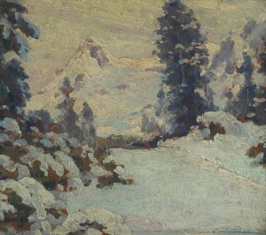 Winter Landscape by Ludovit Cordak Oil Painting