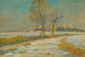Winter landscape under the Tatras by Ludovit Cordak Oil Painting
