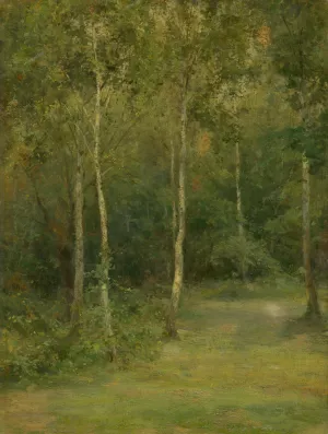 Wooded Landscape With Little Birches by Ludovit Cordak Oil Painting