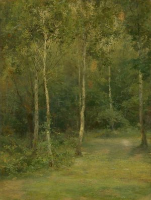 Wooded Landscape with Little Birches by Ludovit Cordak Oil Painting